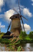 A windmill in Amsterdam, Holland notebook cover